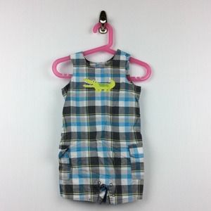 Carter’s blue and white romper with cute alligator